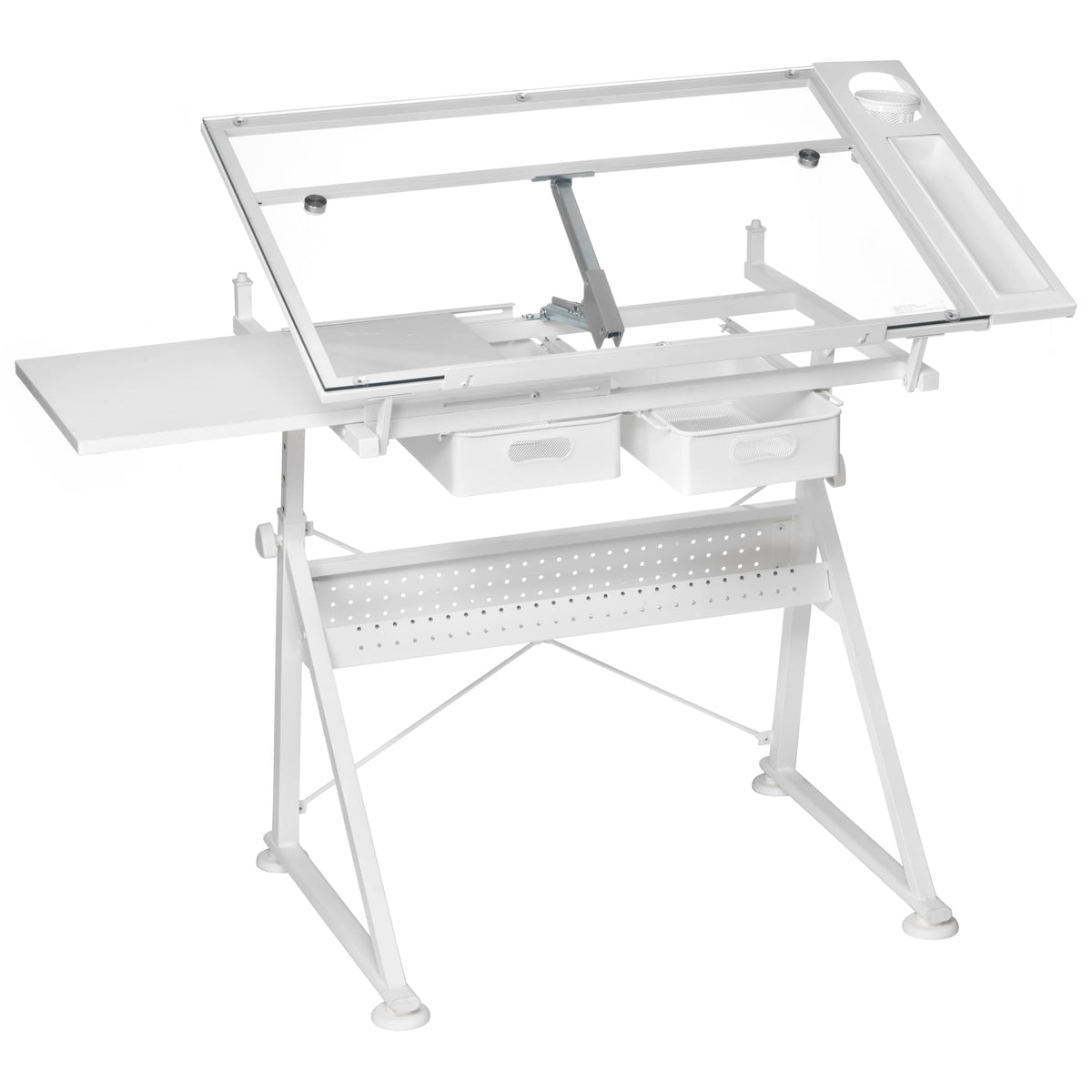 Artist's Loft Artist Table - Glass-Top Table for Drafting, Drawing, Sketching, Painting, and Arts & Crafts - 1 Pack