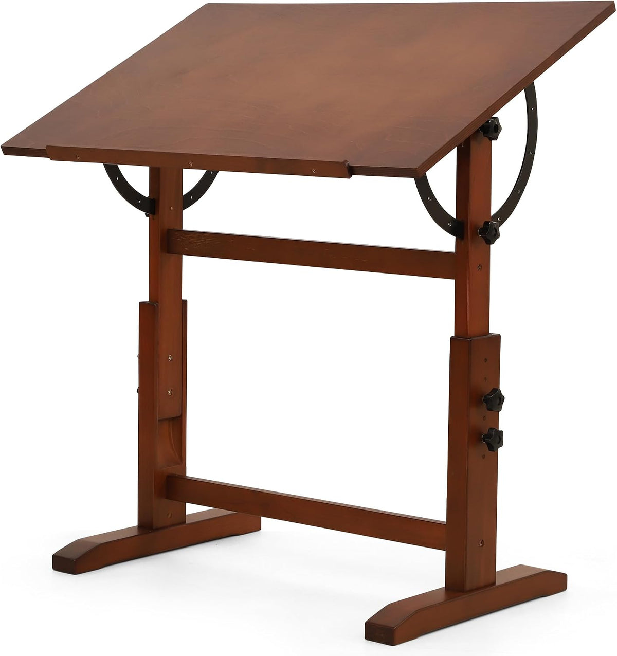 VISWIN Wood Drafting Table for Adults, 24'' x 35" Drawing Table with Adjustable Height & Angle for Art Studio, Solid Pine Wood Artist Desk for Drawing, Drafting, Writing, Reading, Sketching