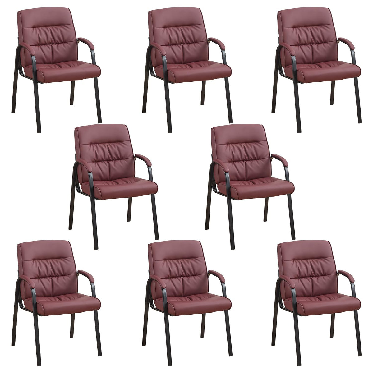 Office Guest Reception Chair Set of 2, Conference Room Chairs Waiting Room Chairs 2 Pack, Modern Leather Office Desk Chair No Wheels.
