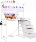 Drafting Table with Storage Drawers & Shelf Adjustable Tilting Art Craft Desk Drawing Painting Sketching Multifunctional Workstation for Home Office