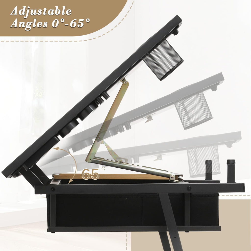 Athena Collection Professhional Drafting Table for Adults Teens, Light Grey
