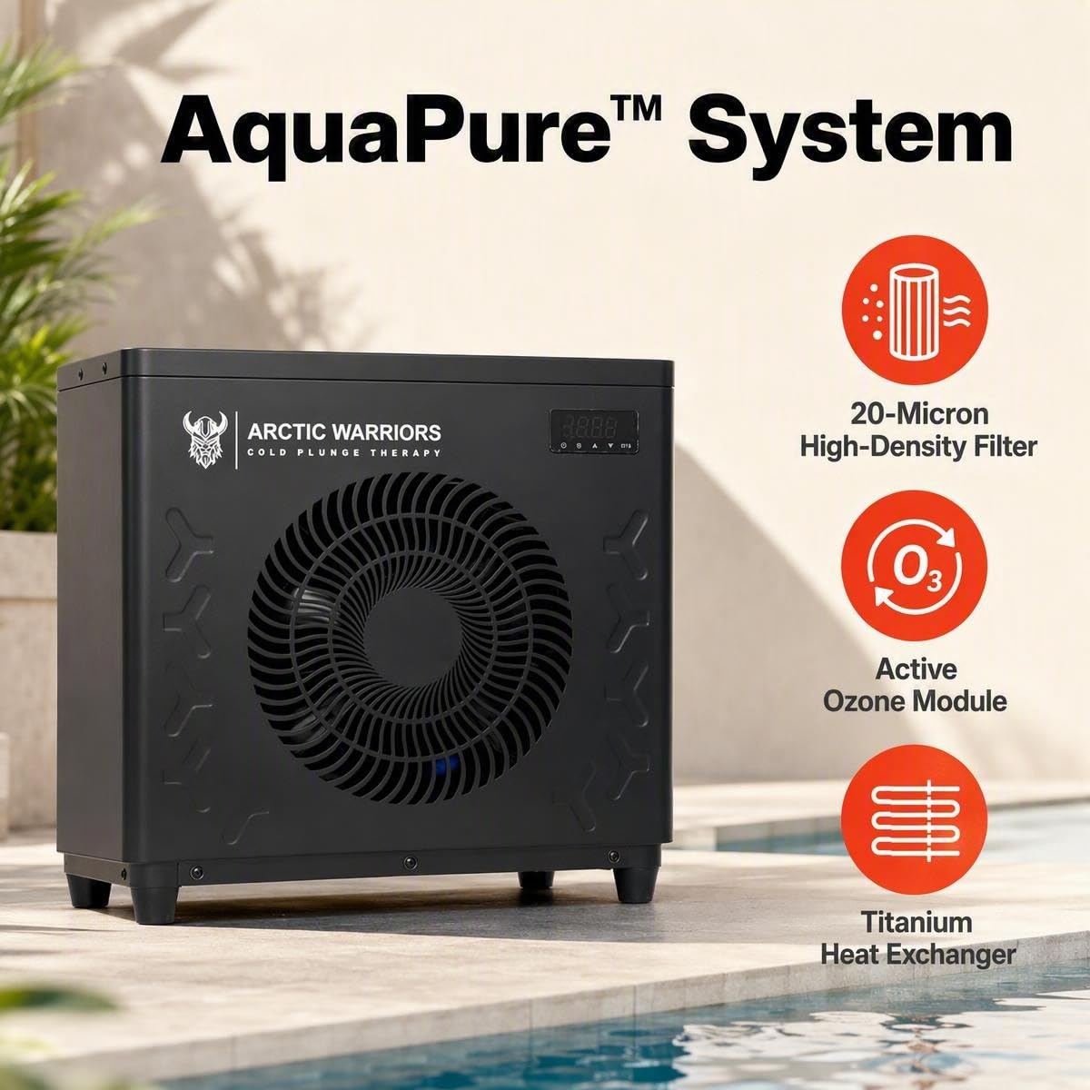 1.5HP Cold Plunge Chiller, WiFi Ice Bath, 12000 BTU/h, Heat & Cool