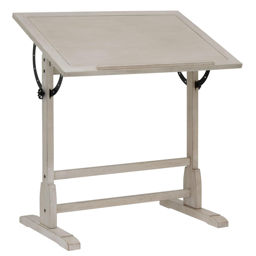 Studio Designs Vintage Drafting Table - Antique Design Solid Wood Drafting Table with Built-In Pencil Groove and Pencil Ledge - Angle Adjustable Work Surface