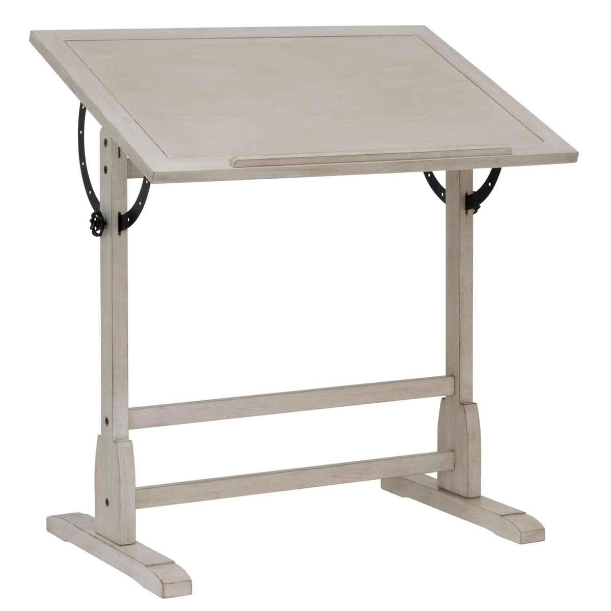 Studio Designs Vintage Drafting Table - Antique Design Solid Wood Drafting Table with Built-In Pencil Groove and Pencil Ledge - Angle Adjustable Work Surface