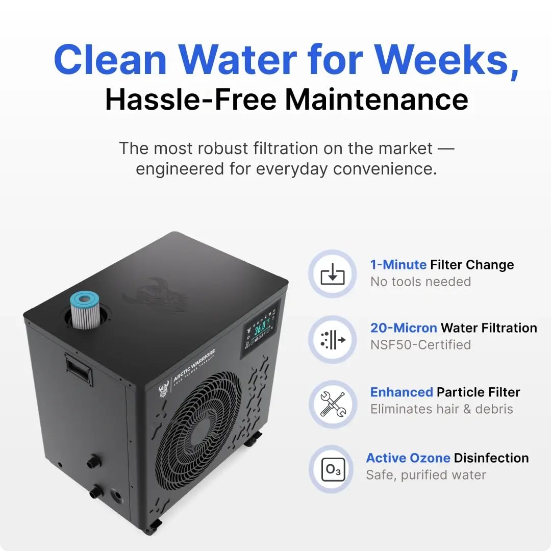 1.5HP Cold Plunge Chiller, WiFi Ice Bath, 12000 BTU/h, Heat & Cool