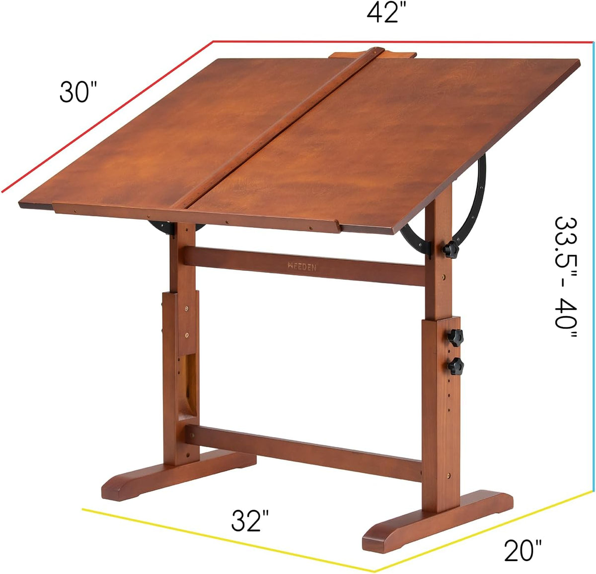 MEEDEN Extra-Large Wood Drafting Table and Wooden Drafting Stool