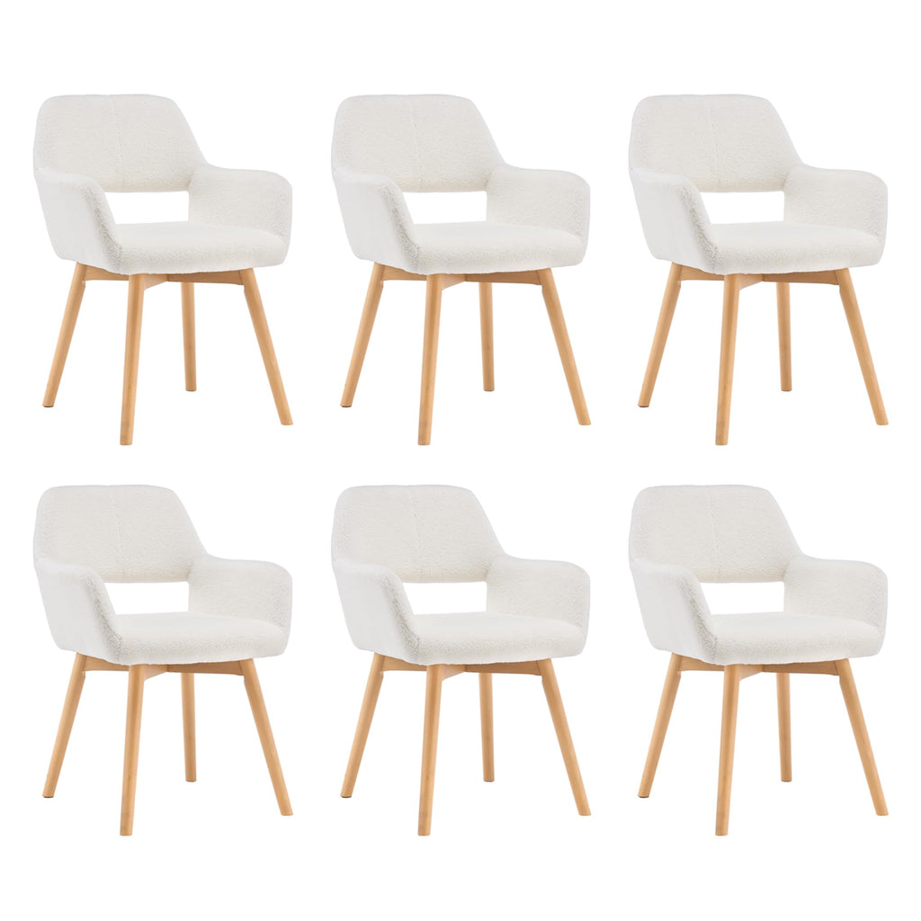 Mid Century Modern Dining Chairs Set of 2 & 4 & 6 Comfy Accent Chair Upholstered Kitchen Dining Living Room Chairs for Bedrooms Waiting Room Home Arm Desk Chair No Wheels (Beige, 2)