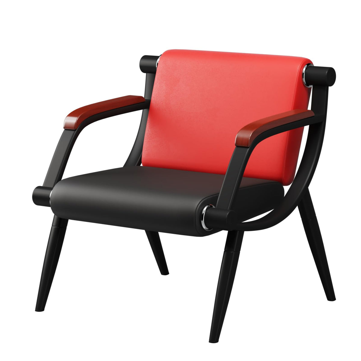 wonline Waiting Room Chairs, Office Furniture Reception Chairs with Arms, Leather Chairs is Suitable for Clinic,Airport,Hospital,Barber,Salon,Bank-Black