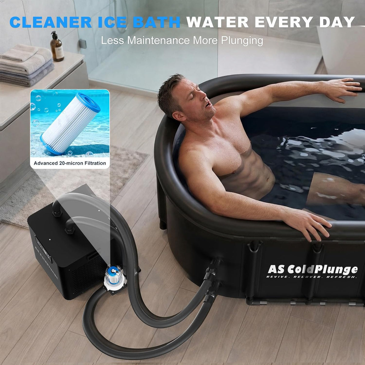 AS ColdPlunge 1/3 HP Cold Plunge Chiller for Ice Bath & Home Cold Therapy