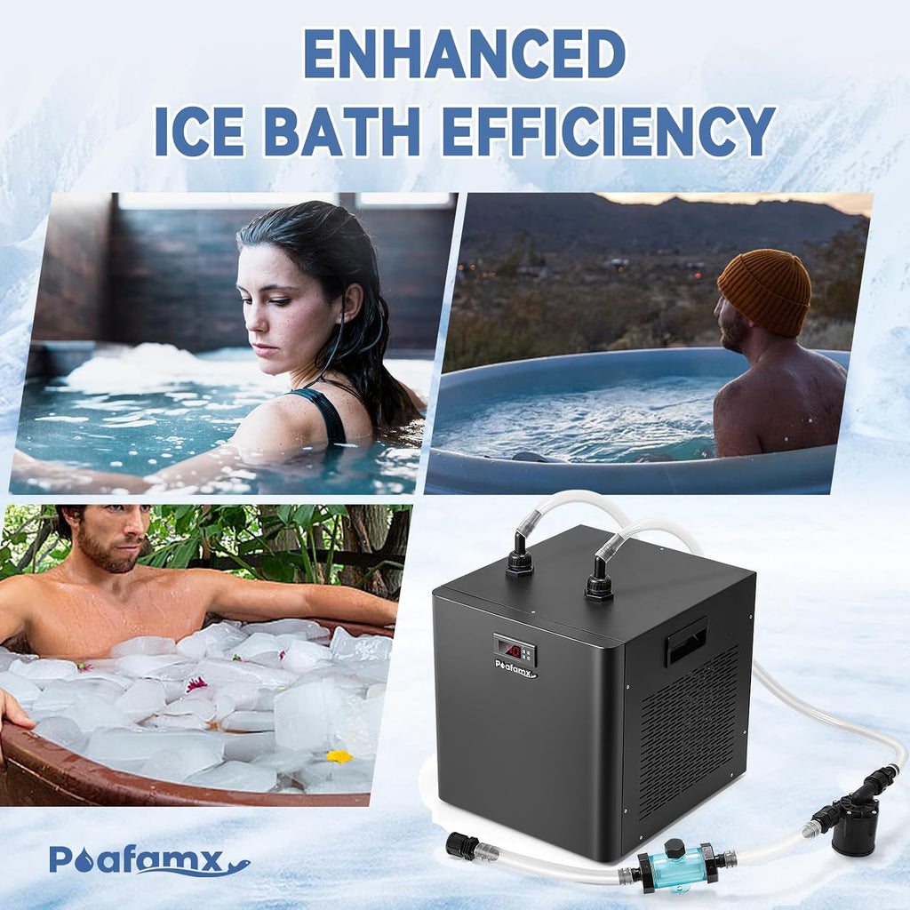 Poafamx 1/2HP Water Chiller for Cold Plunge, Ice Bath Chiller Kit 132Gal