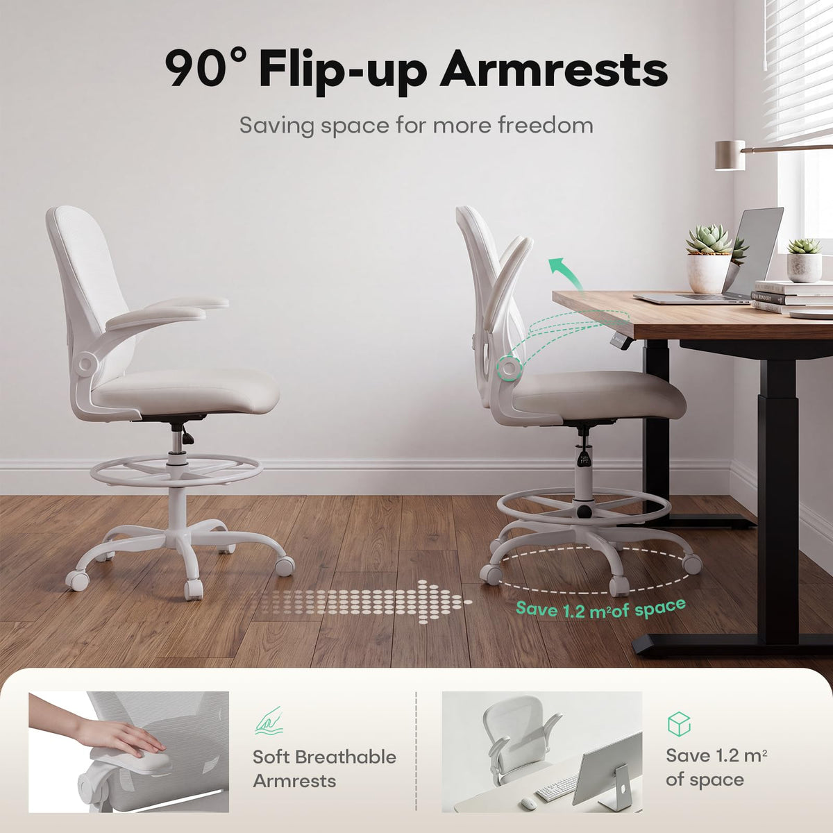 Ergonomic Drafting Chair, Tall Office Chair for Standing Desk