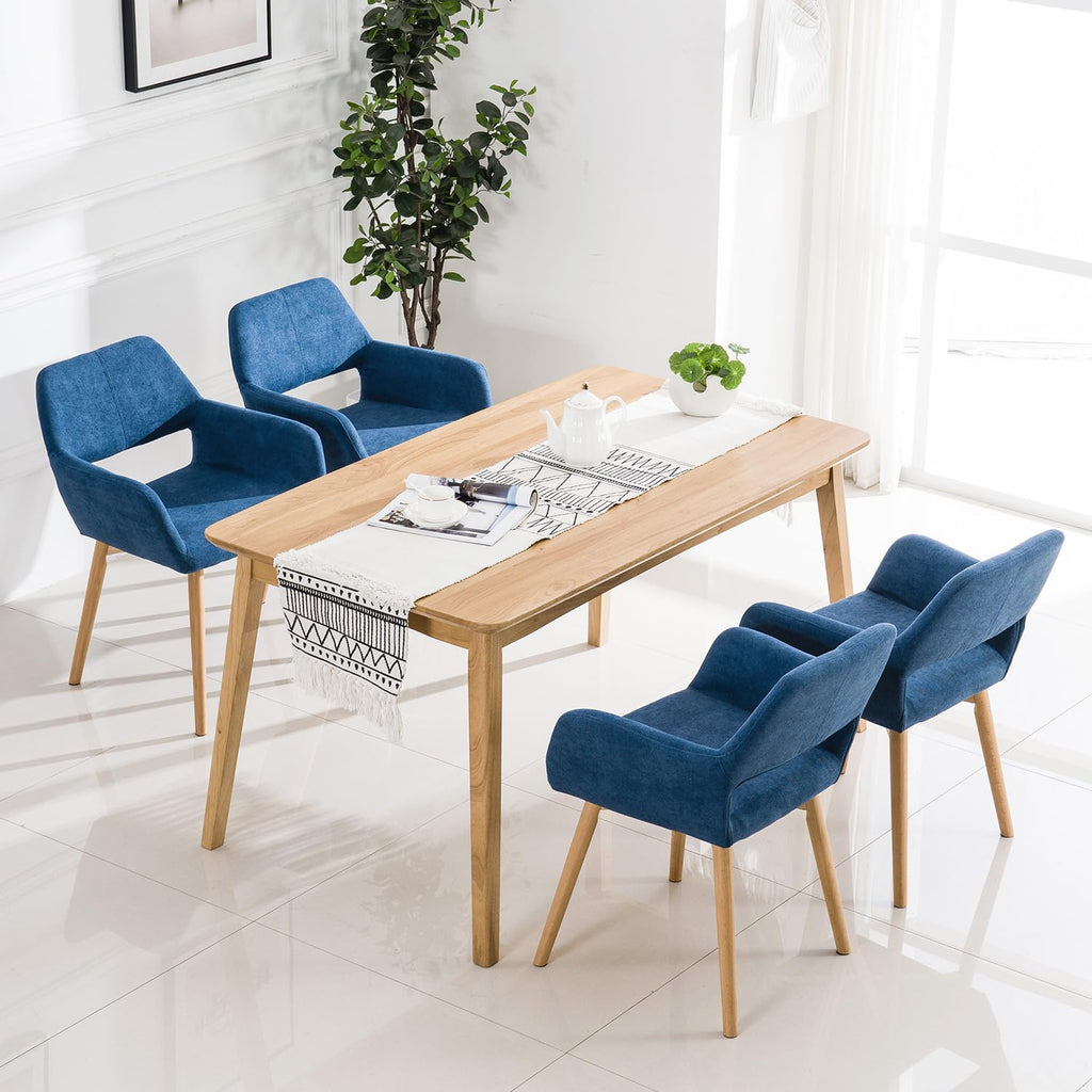 Mid Century Modern Dining Chairs Set of 2 & 4 & 6 Comfy Accent Chair Upholstered Kitchen Dining Living Room Chairs for Bedrooms Waiting Room Home Arm Desk Chair No Wheels (Beige, 2)