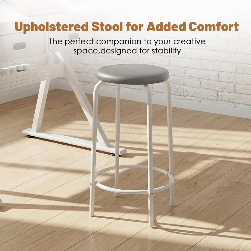 Height Adjustable Art Table Drafting Table with Stool, Rustic