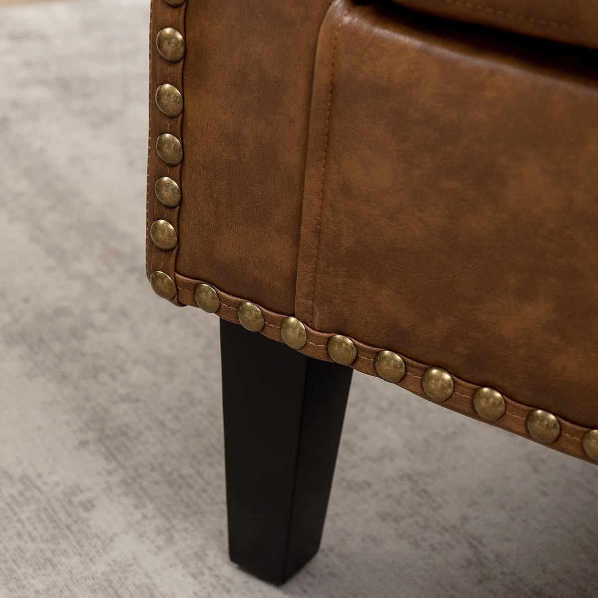 KINWELL 29" W Faux Leather Tufted PU Barrel Club Chairs Set of 2, Black