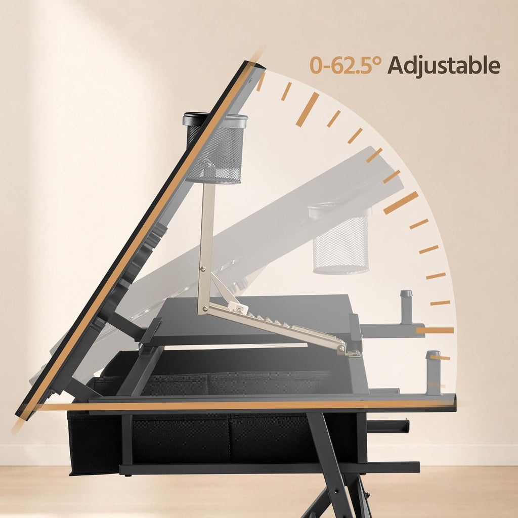 Topeakmart Drafting Table for Artists, Height Adjustable Drawing Draft Desk