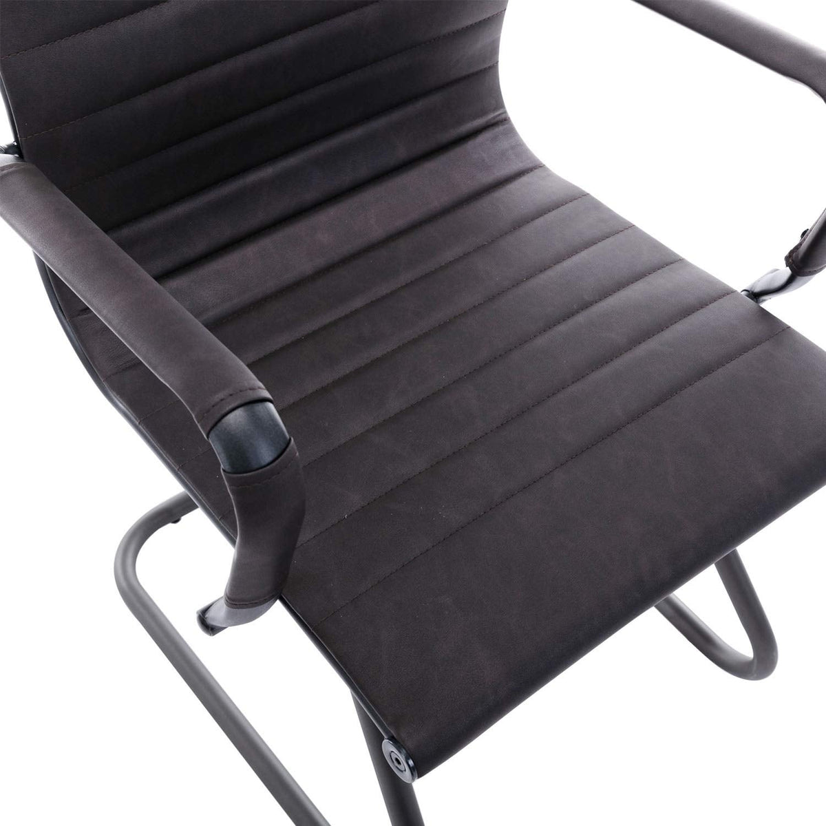 Reception Chairs Leather Conference Guest Chair Heavy Duty Back Support Office Chair, Set of 2 (Navy)