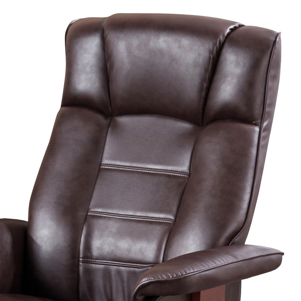 MCombo Manual Swivel Recliner with Ottoman, Faux Leather 9019