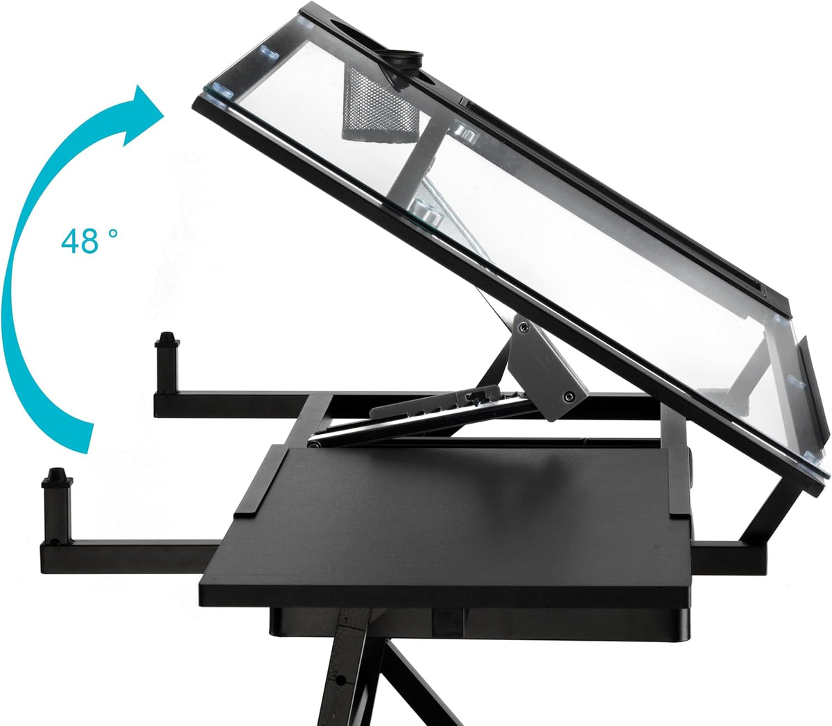 Artist's Loft Artist Table - Glass-Top Table for Drafting, Drawing, Sketching, Painting, and Arts & Crafts - 1 Pack