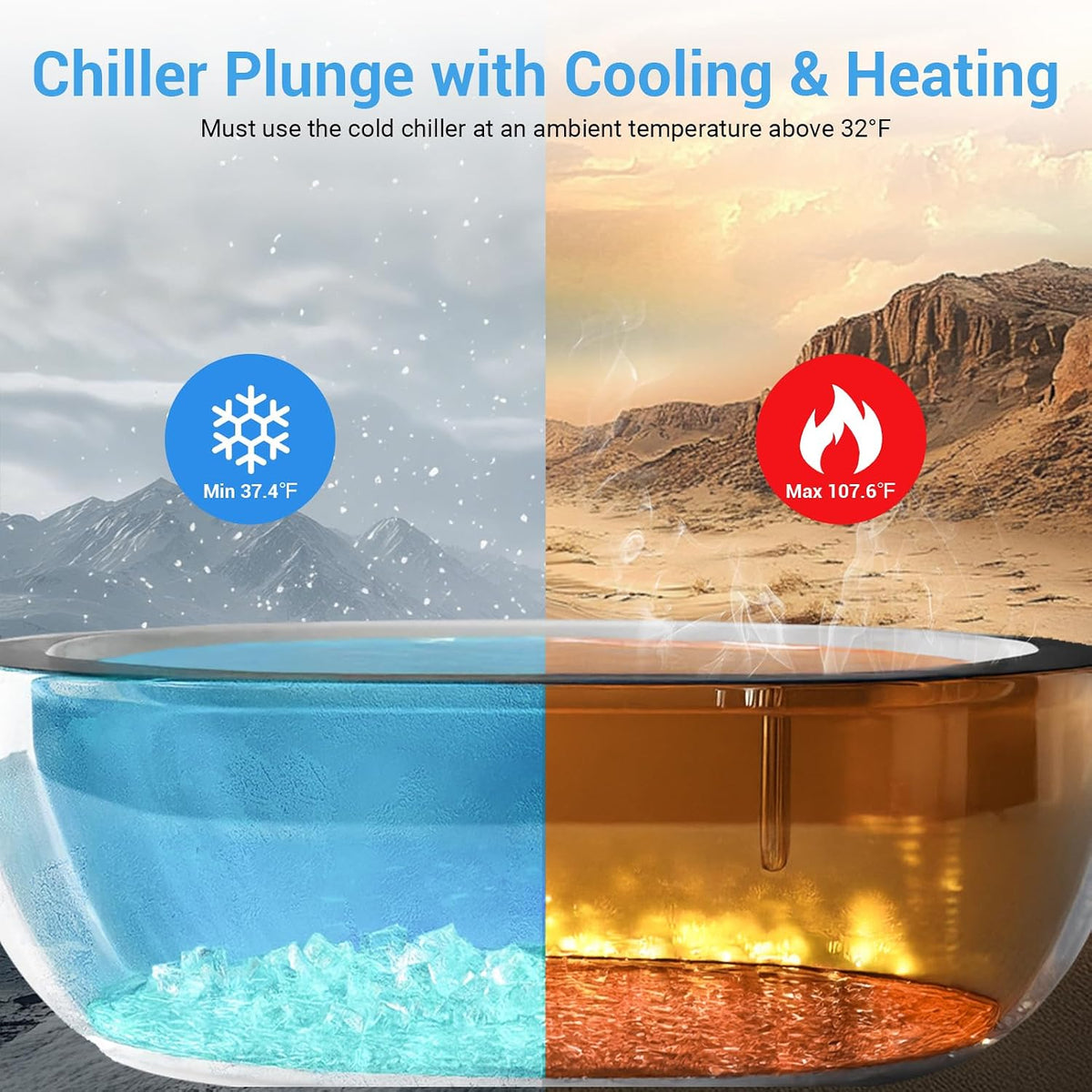 1HP Cold Plunge Chiller for Ice Bath Tub, Pool & Aquarium Heater, 10000 BTU