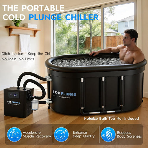 1/3 HP Cold Plunge Water Chiller with External Filter & Pump â Portable Ice Bath Cooling System for Home Muscle Recovery, LED Touchscreen & Insulated Hoses