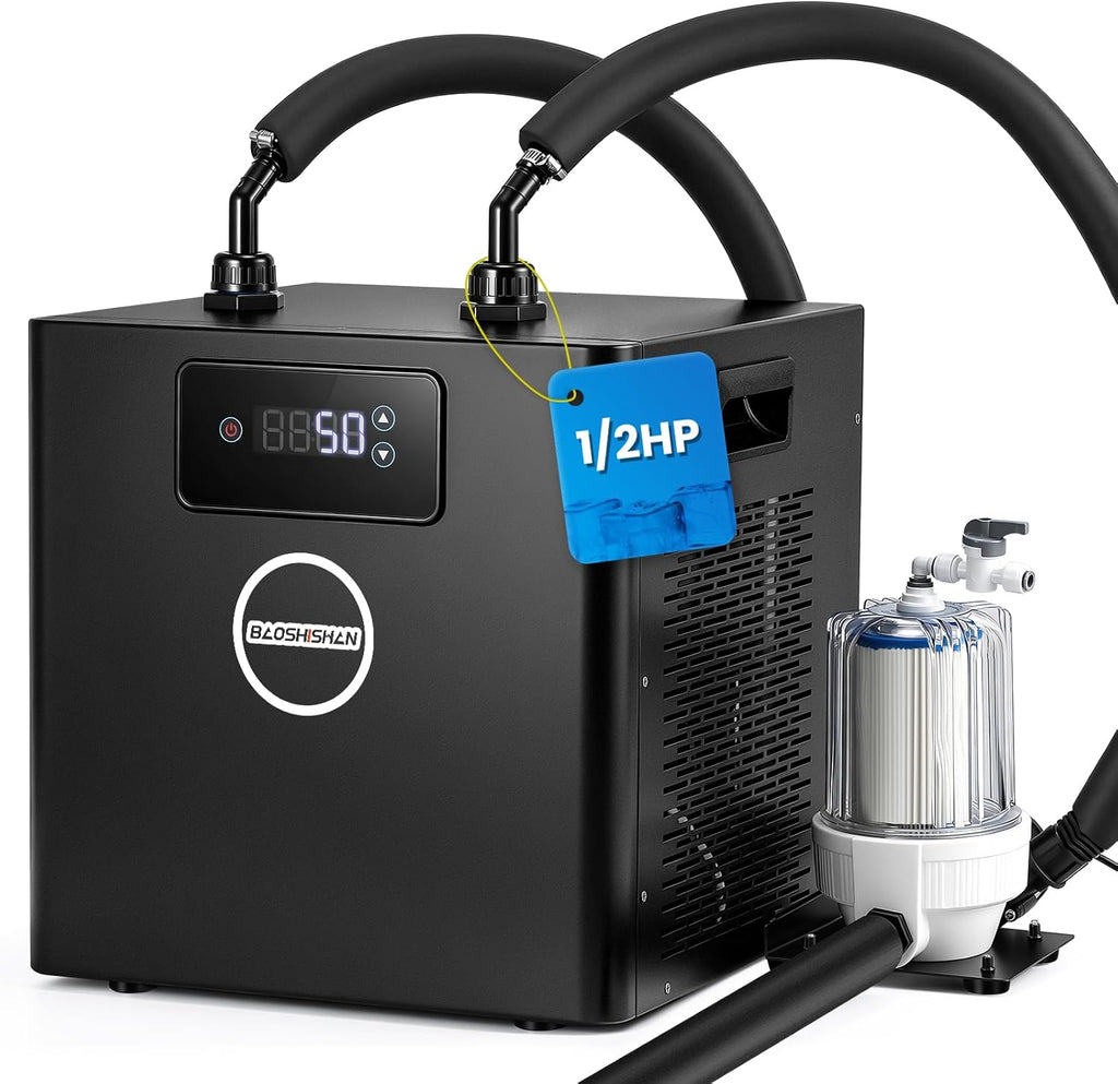 BAOSHISHAN 1/2 HP Cold Plunge Chiller with Pump & Filter for Ice Bath Tubs