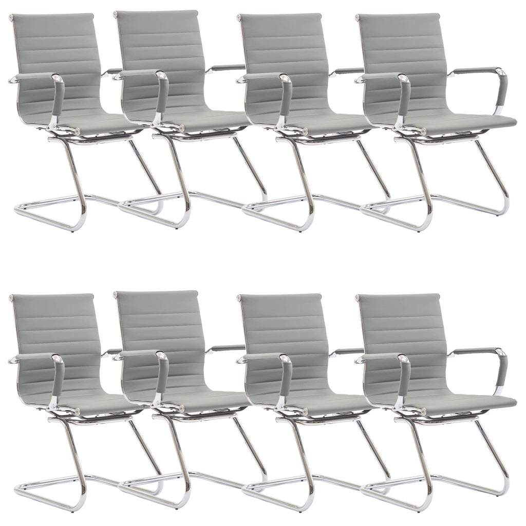 Reception Chairs Leather Conference Guest Chair Heavy Duty Back Support Office Chair, Set of 2 (Navy)