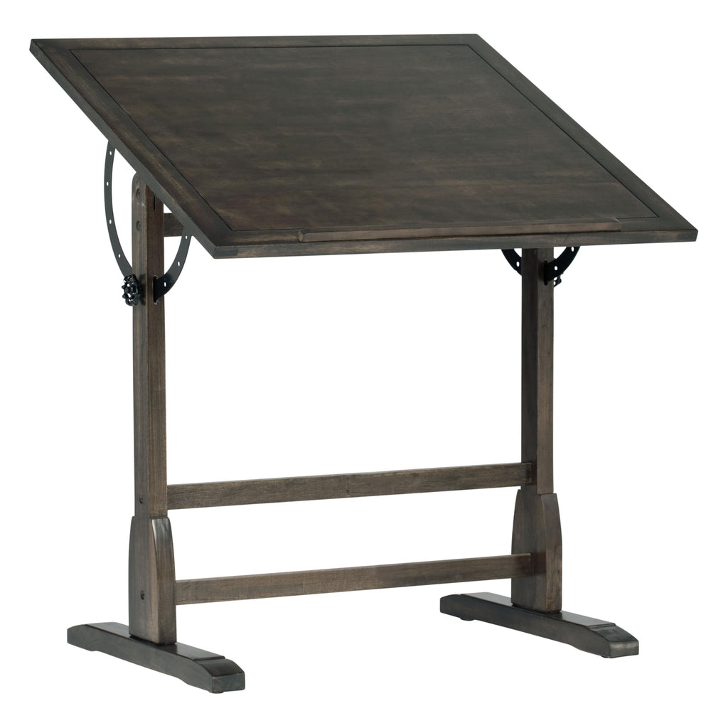 Studio Designs Vintage Drafting Table - Antique Design Solid Wood Drafting Table with Built-In Pencil Groove and Pencil Ledge - Angle Adjustable Work Surface