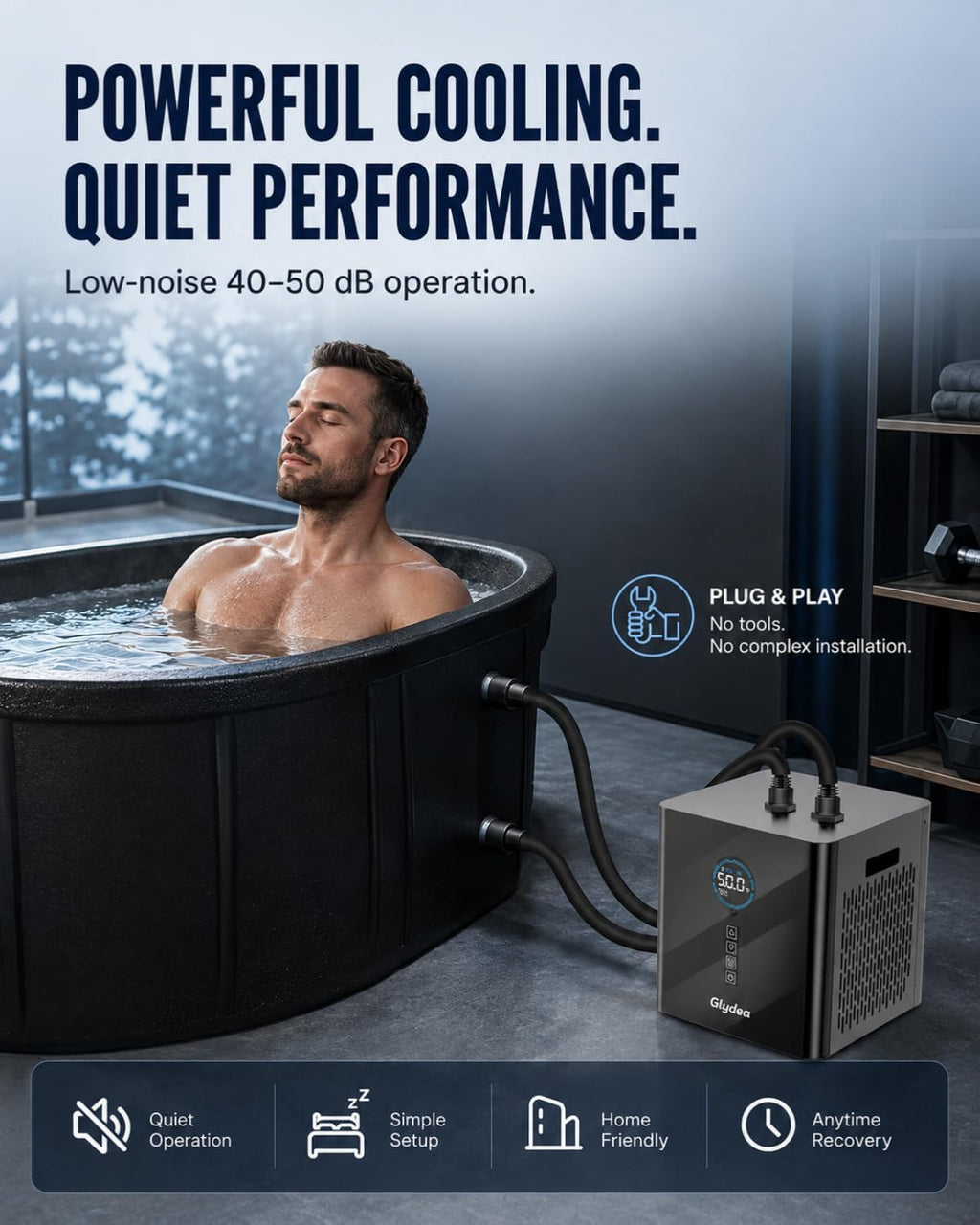 Ice Bath Chiller, 1/3 HP 330W Cold Plunge Chiller for Cold Therapy