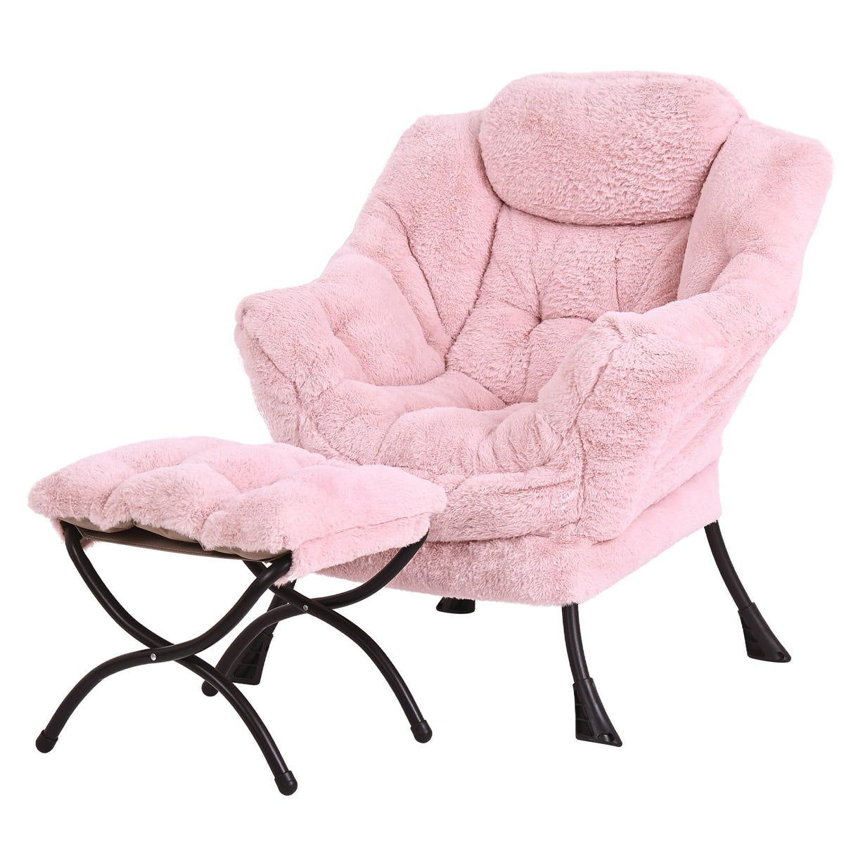 Modern Lazy Chair with Ottoman Lounge Accent Reading Chair for Living Room