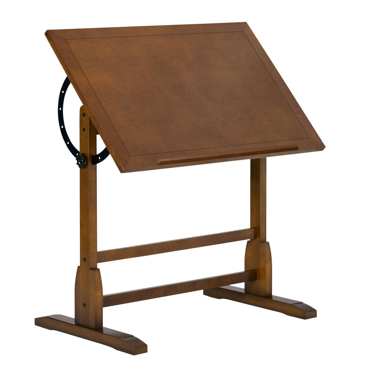 Studio Designs Vintage Drafting Table - Antique Design Solid Wood Drafting Table with Built-In Pencil Groove and Pencil Ledge - Angle Adjustable Work Surface