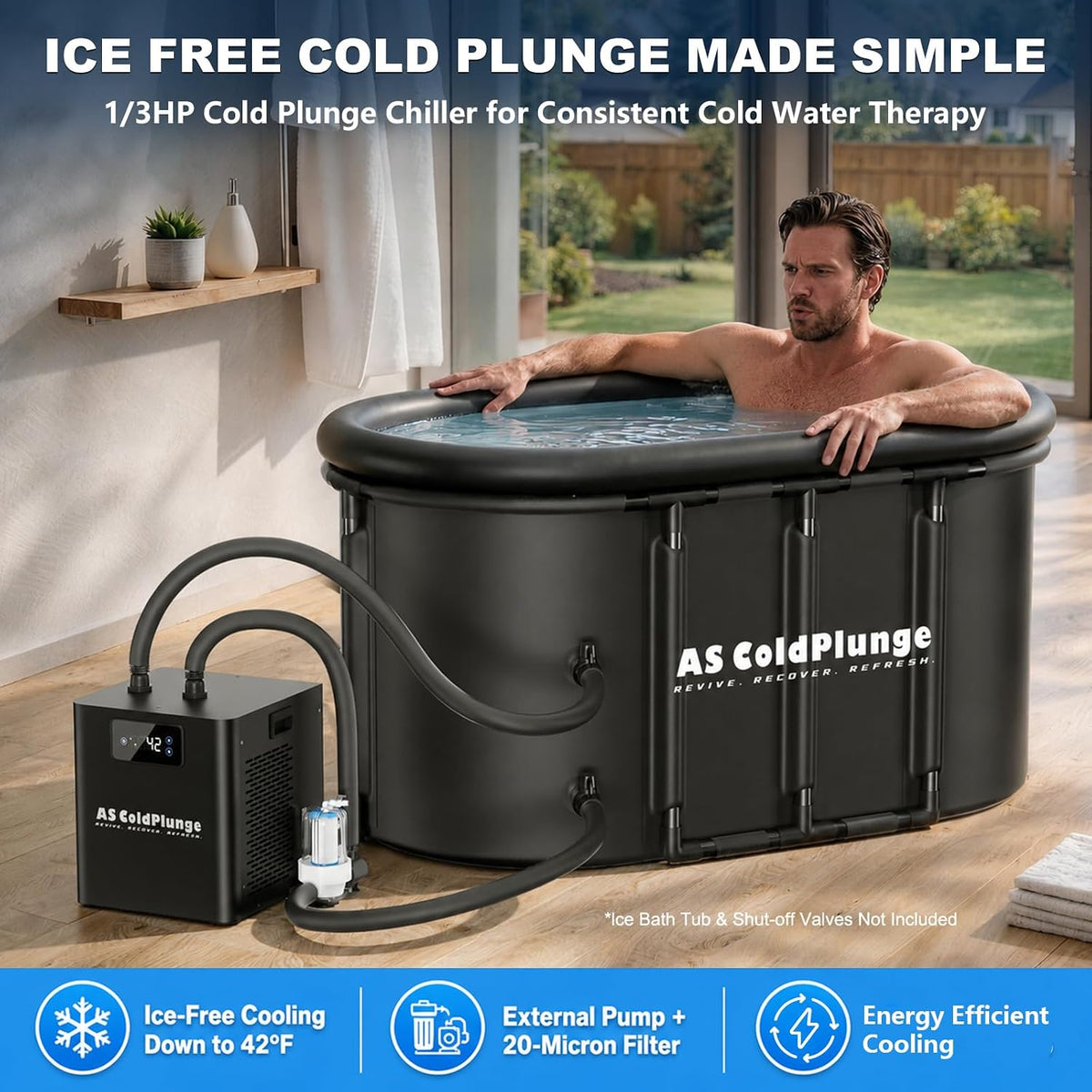 AS ColdPlunge 1/3 HP Cold Plunge Chiller for Ice Bath & Home Cold Therapy