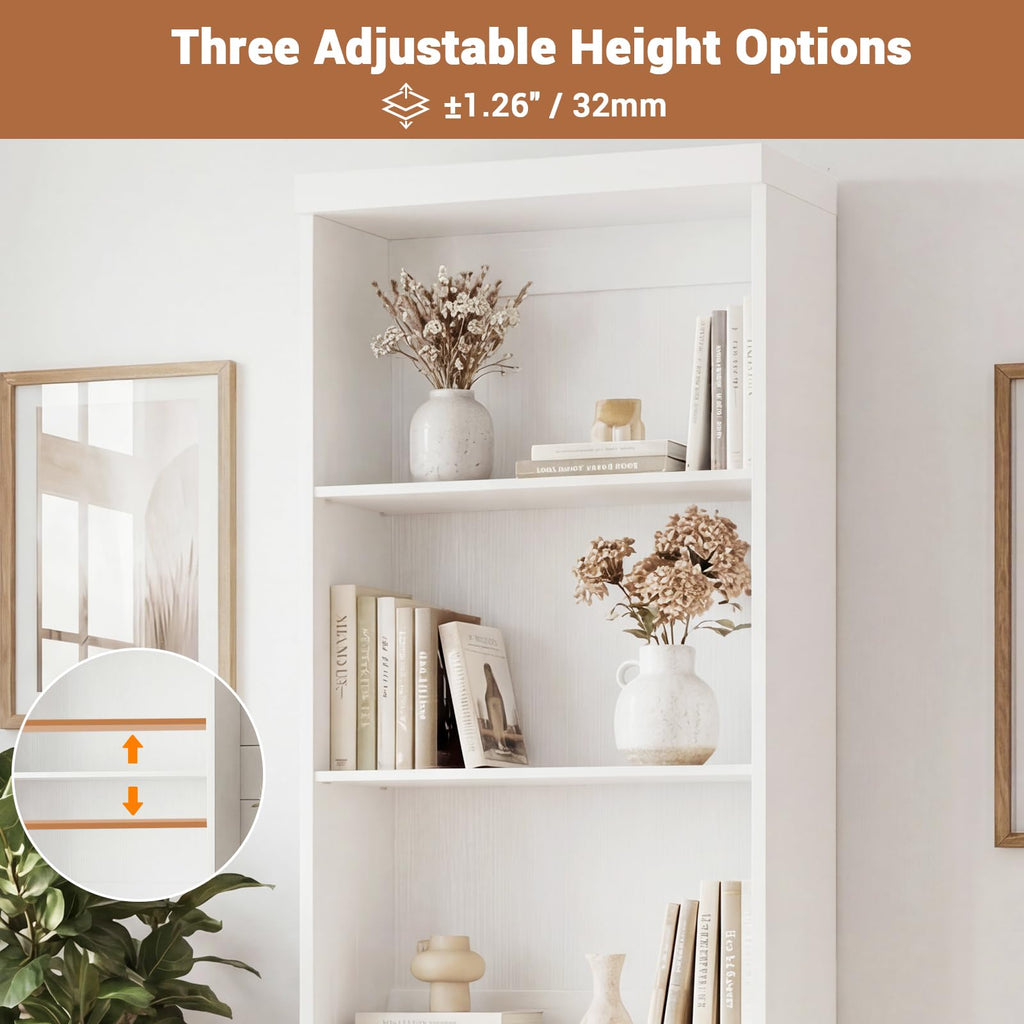 Cyclysio 80" Bookshelf with 3 Drawers and Baseboard Cutout, Set of 2