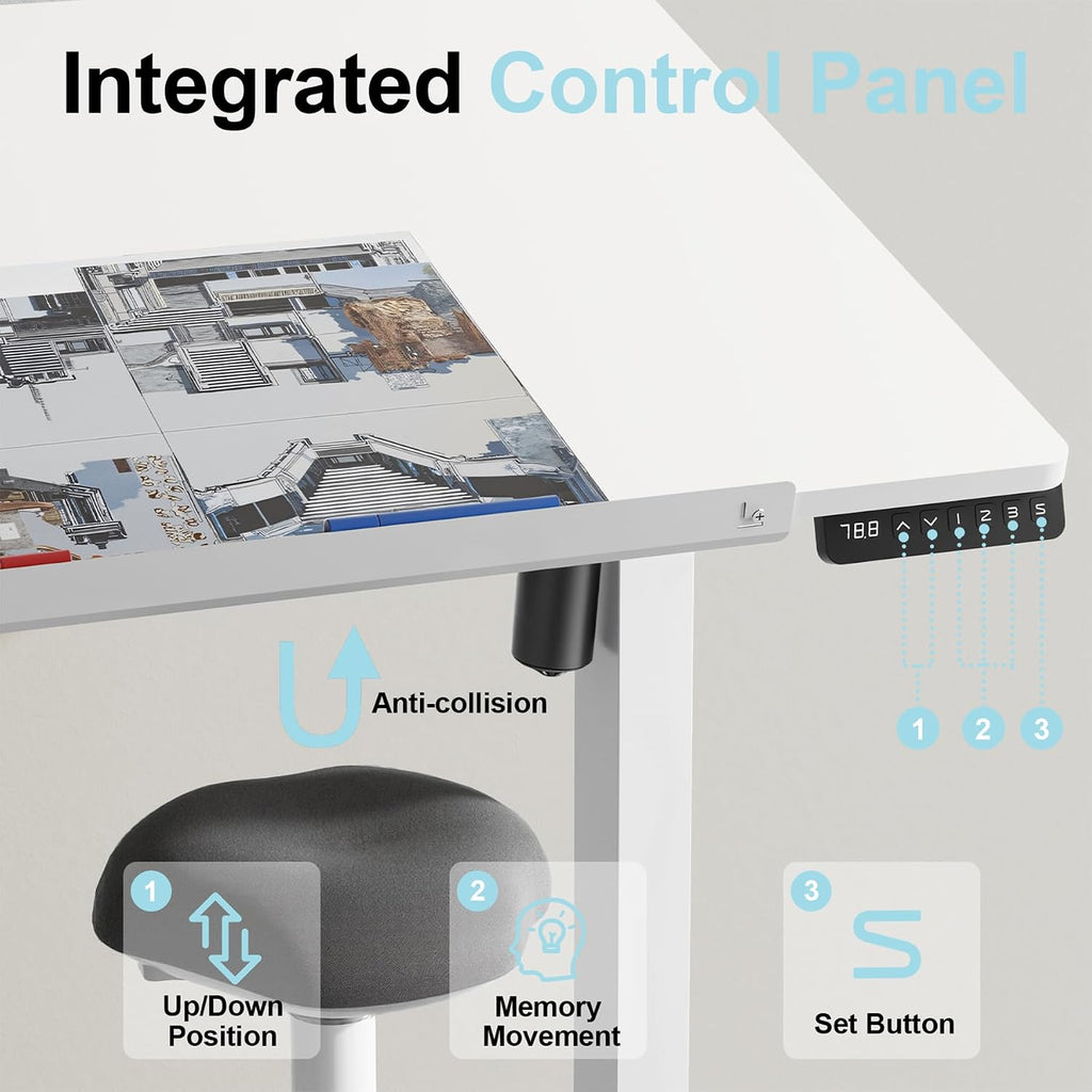 3-in-1 Standing Drafting Desk with 90Â° Tilt Whiteboard, 35Ã24"