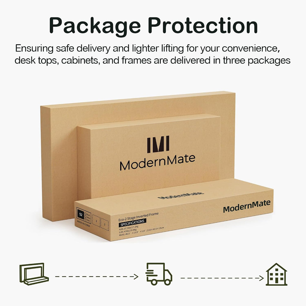 ModernMate 63" L Shaped Electric Standing Desk, Privacy Panel