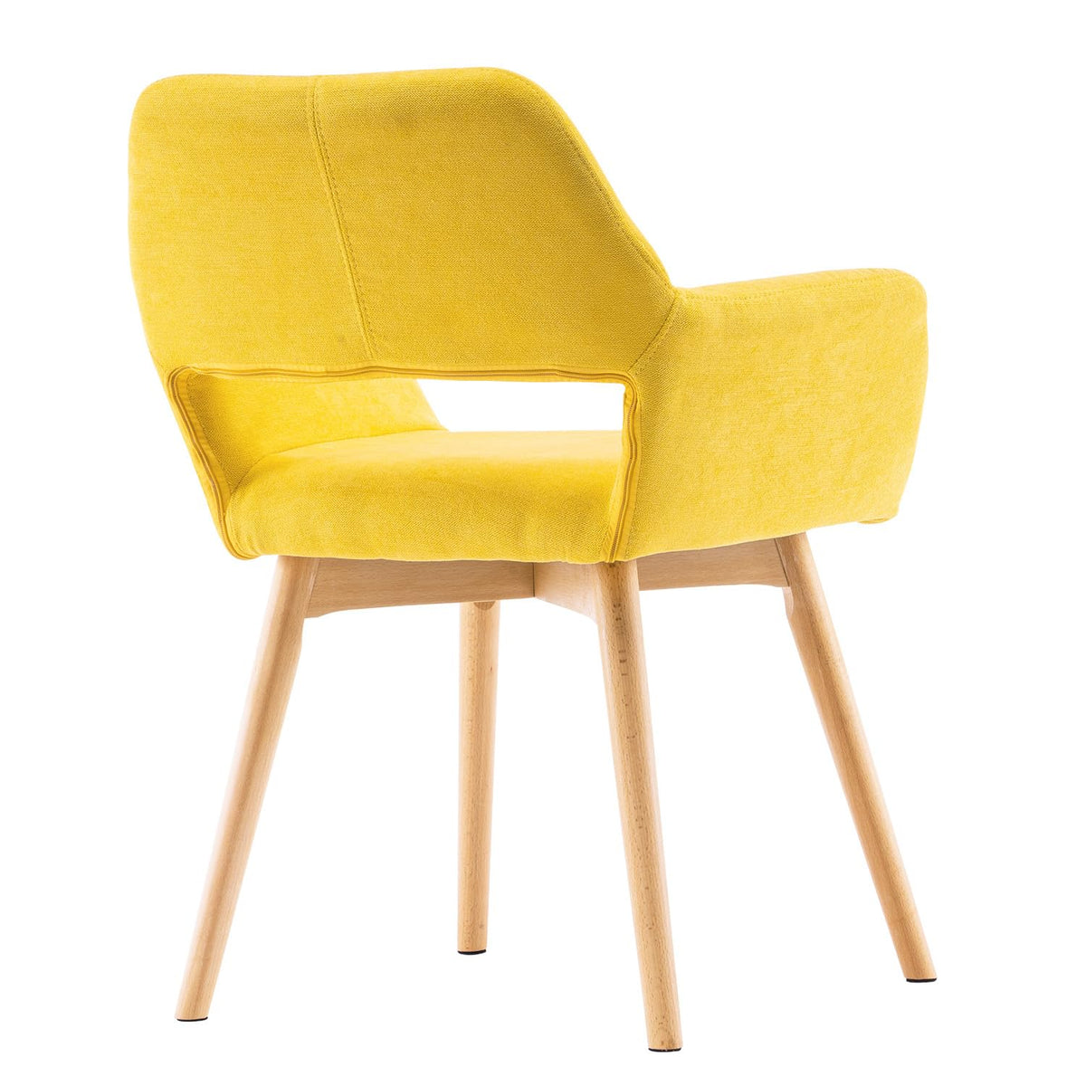 Mid Century Modern Dining Chairs Set of 2 & 4 & 6 Comfy Accent Chair Upholstered Kitchen Dining Living Room Chairs for Bedrooms Waiting Room Home Arm Desk Chair No Wheels (Beige, 2)