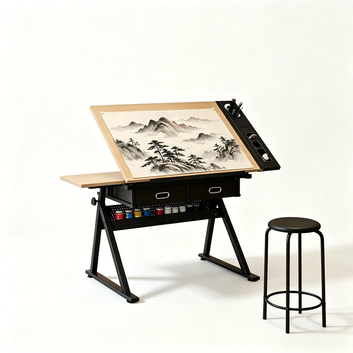 Garvee Height Adjustable Drafting Table, 0-75Â°Tilting Drawing Desk