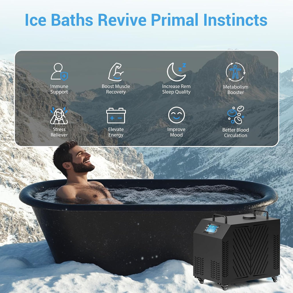 1HP Cold Plunge Chiller for Ice Bath Tub, Pool & Aquarium Heater, 10000 BTU
