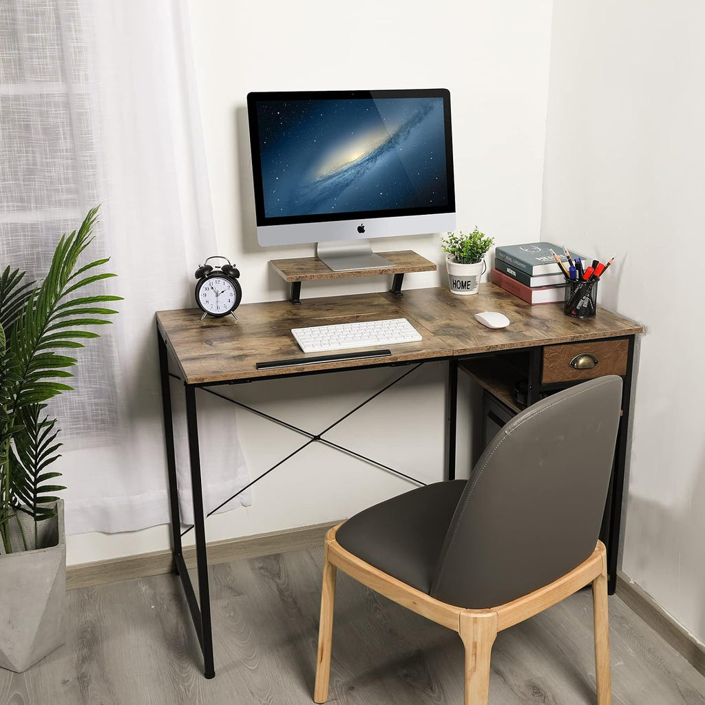 X-cosrack Adjustable Drafting Table with Storage Drawer & Monitor Stand
