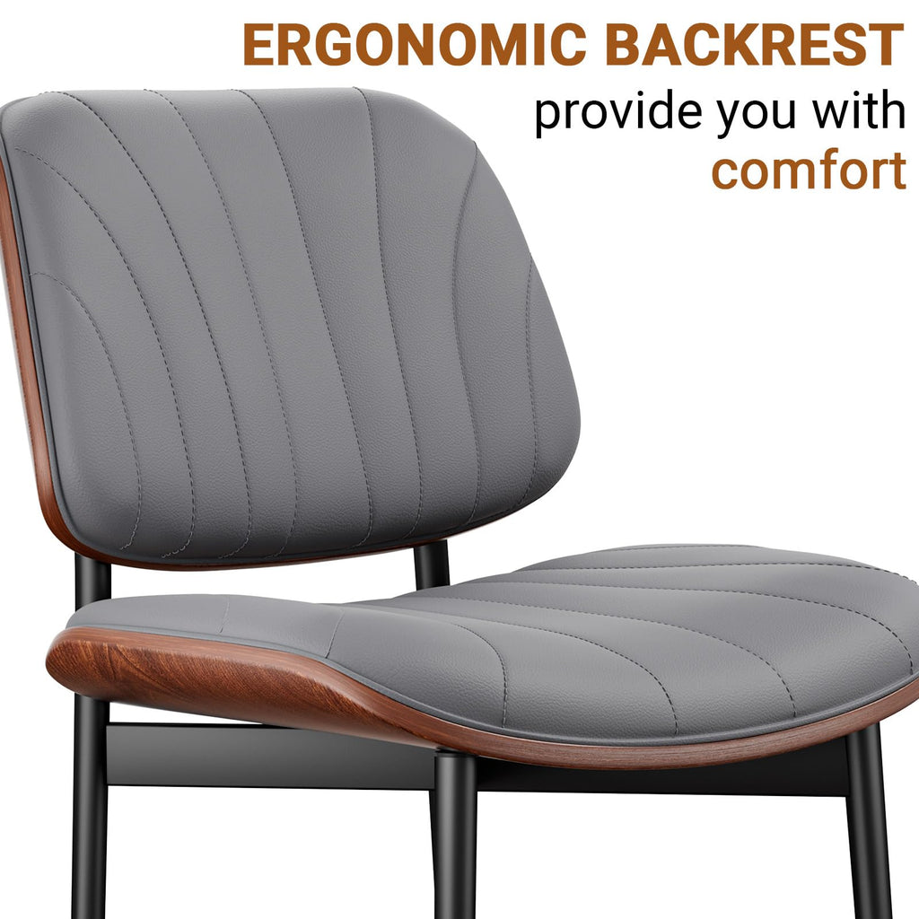 REONEY Dining Chairs Set of 4, Mid-Century Modern Kitchen Chairs, Black