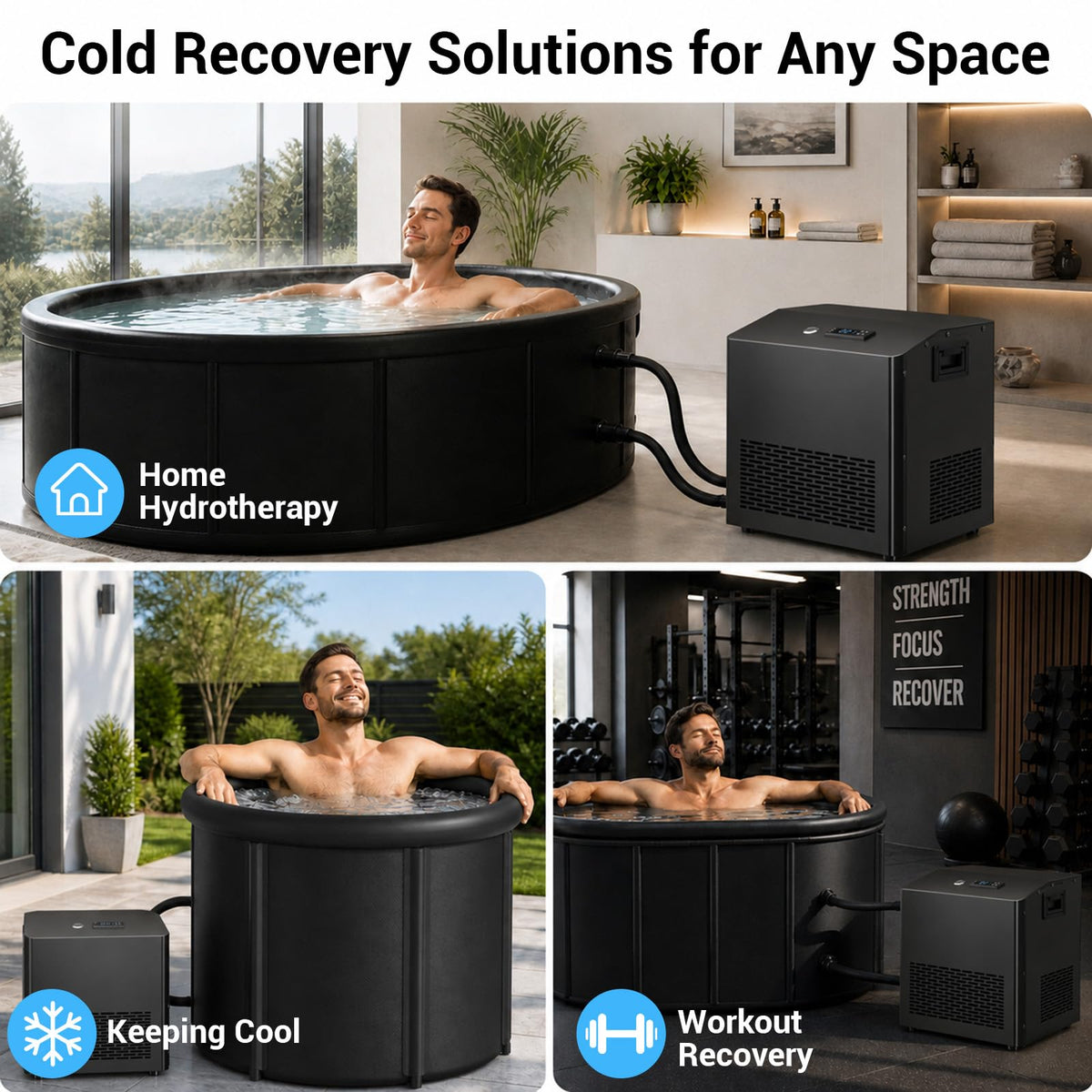 1HP Cold Plunge Chiller for Ice Bath Tub, Pool & Aquarium Heater, 10000 BTU