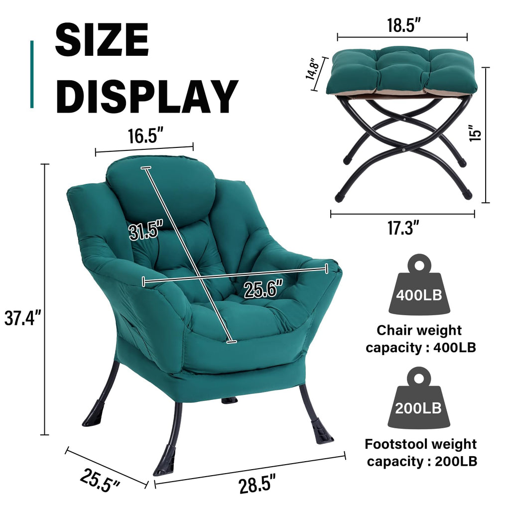 Modern Lazy Chair with Ottoman Lounge Accent Reading Chair for Living Room