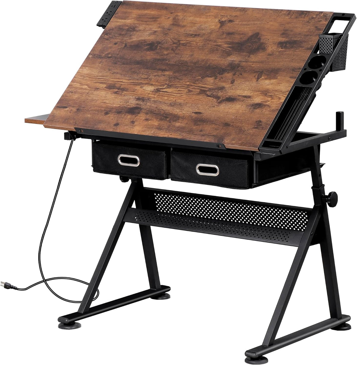 ZENY Adjustable Drafting Table with Stool Tilting Drawing Desk Artist Table