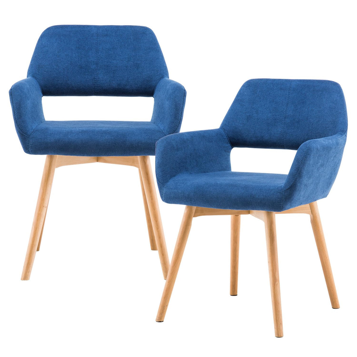 Mid Century Modern Dining Chairs Set of 2 & 4 & 6 Comfy Accent Chair Upholstered Kitchen Dining Living Room Chairs for Bedrooms Waiting Room Home Arm Desk Chair No Wheels (Beige, 2)