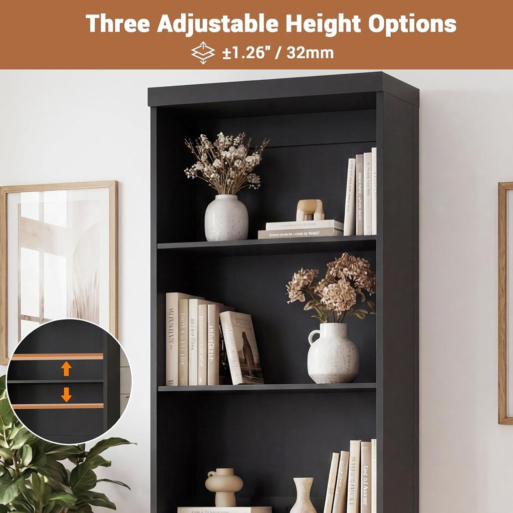 Cyclysio 80" Bookshelf with 3 Drawers and Baseboard Cutout, Set of 2
