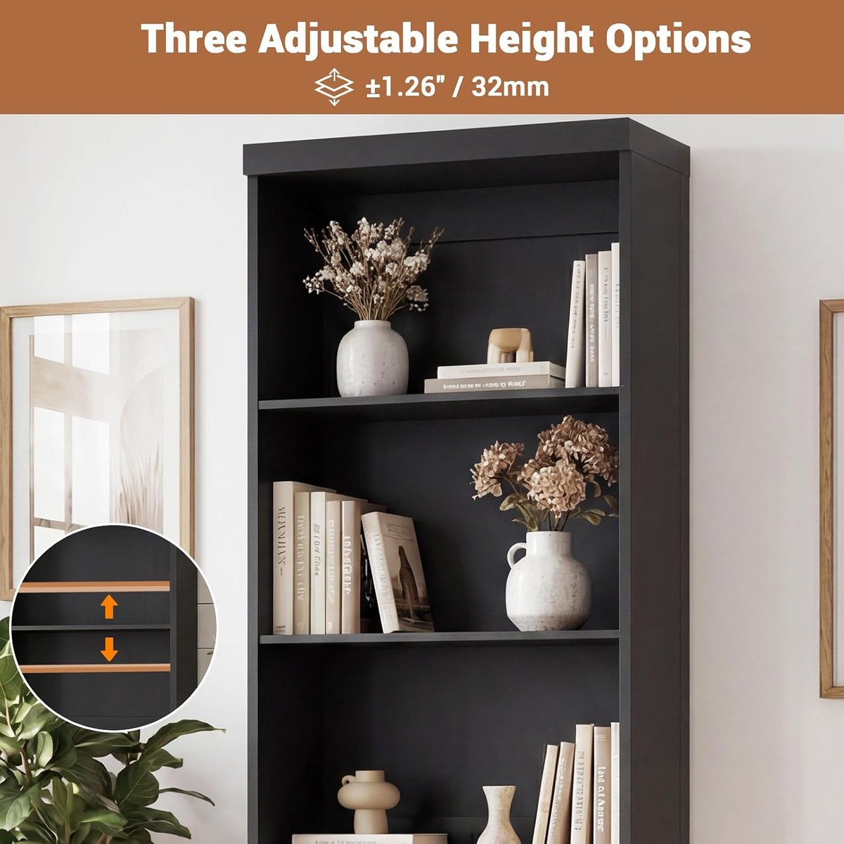 Cyclysio 80" Bookshelf with 3 Drawers and Baseboard Cutout, Set of 2