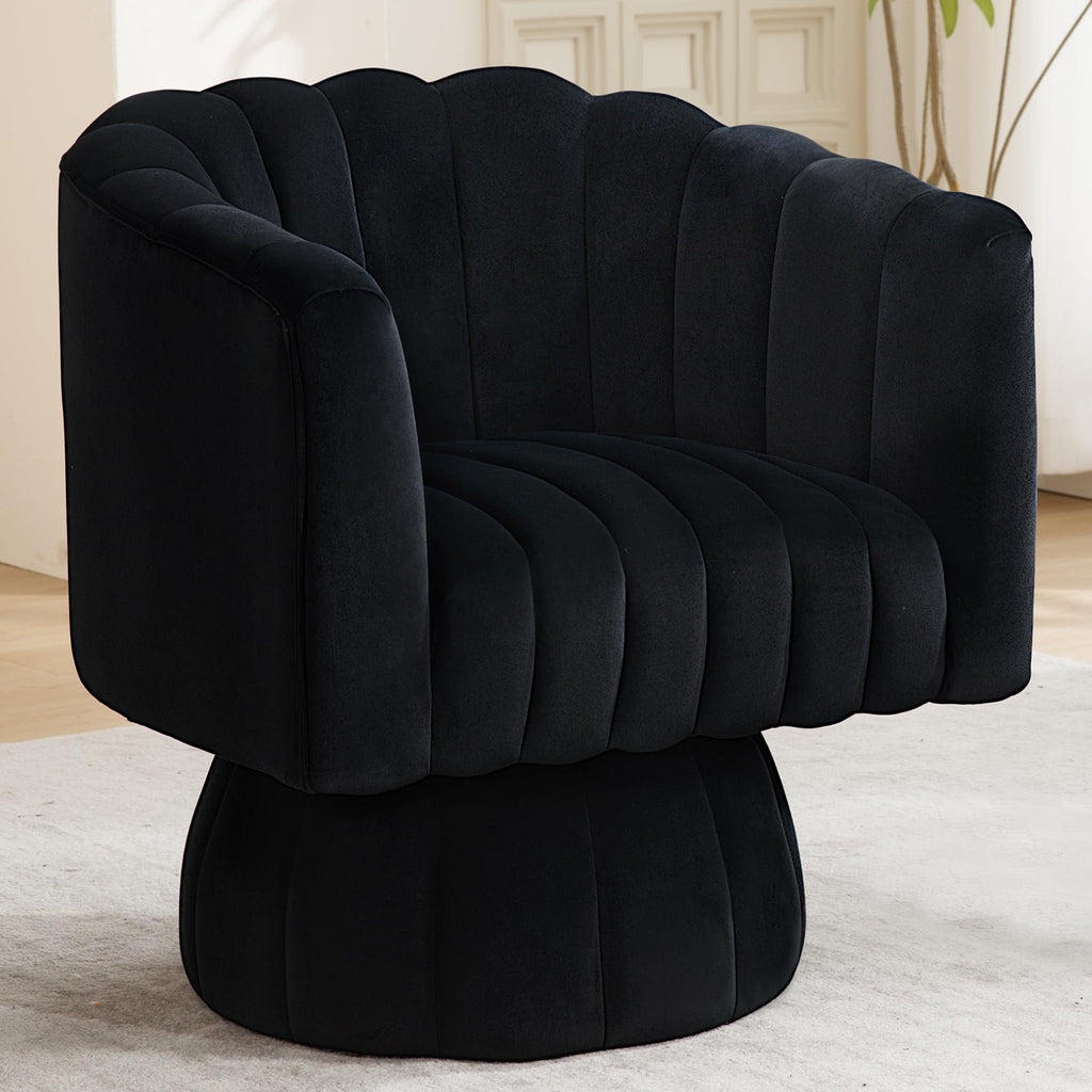 Swivel Accent Barrel Chair Set of 2, Cute Comfy Small Round 360Â° Arm Chair, Velvet Sofa Club Reading Chair for Living Room Bedroom Office Purple