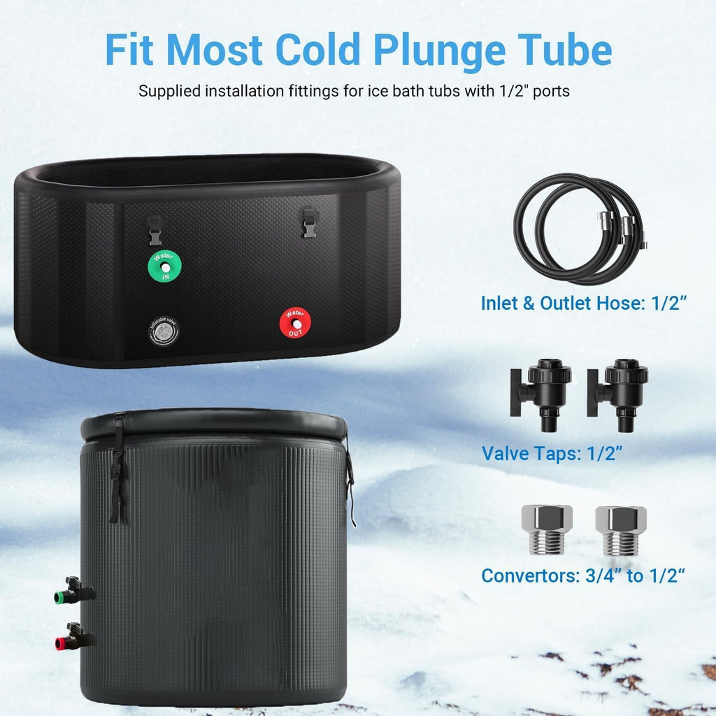 1HP Cold Plunge Chiller for Ice Bath Tub, Pool & Aquarium Heater, 10000 BTU