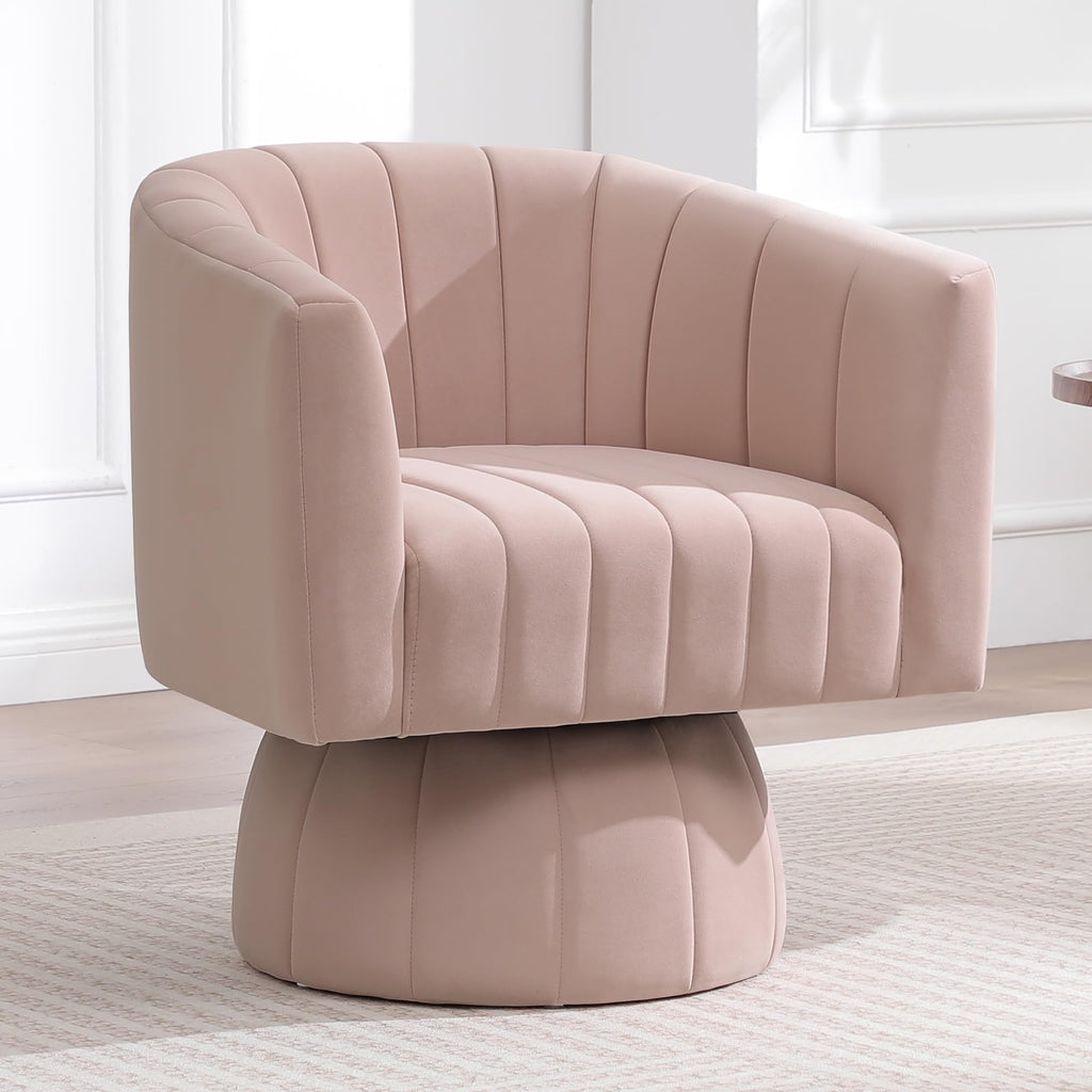 Swivel Accent Barrel Chair Set of 2, Cute Comfy Small Round 360Â° Arm Chair, Velvet Sofa Club Reading Chair for Living Room Bedroom Office Purple