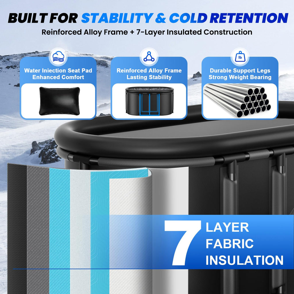Ice Bath Chiller & 148Gal Cold Plunge Tub Kit for Cold Recovery Therapy