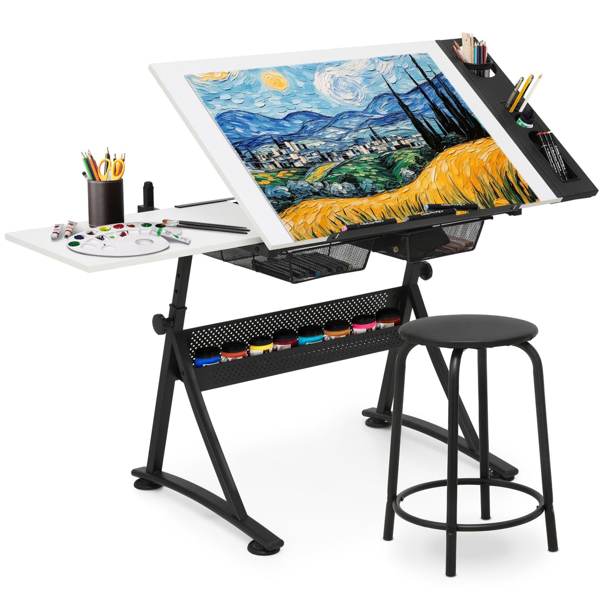 Athena Collection Professhional Drafting Table for Adults Teens, Light Grey